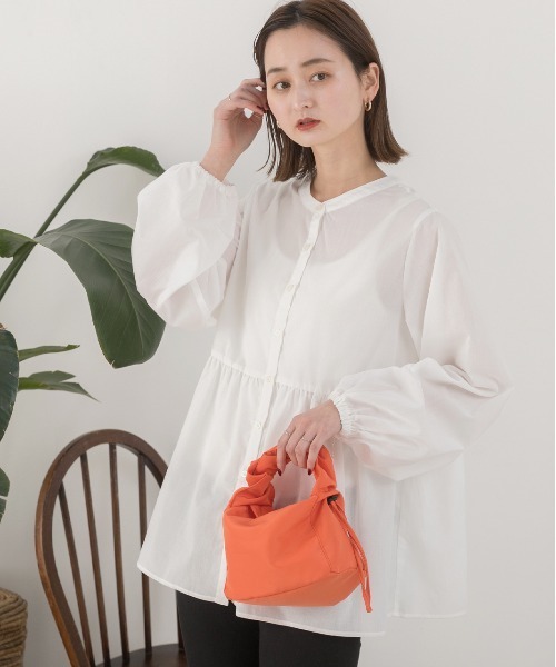 ad thie(アドティエ)の「マルチWAY 襟付きティアード シャツ(シャツ/ブラウス・レディース・ピンク/ブラック/オフホワイト・FREE)」の6枚目の写真