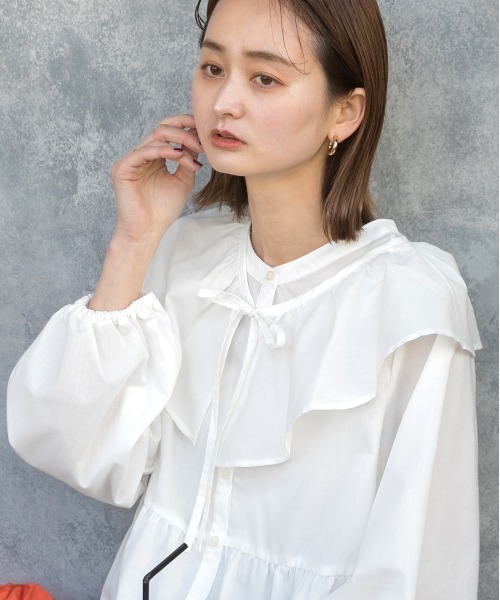 ad thie(アドティエ)の「マルチWAY 襟付きティアード シャツ(シャツ/ブラウス・レディース・ピンク/ブラック/オフホワイト・FREE)」の21枚目の写真