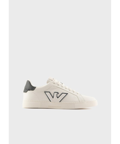 関税込 EMPORIO ARMANI イーグルロゴ レザースニーカー EMPORIO ARMANI（エンポリオアルマーニ）の「【エンポリオ