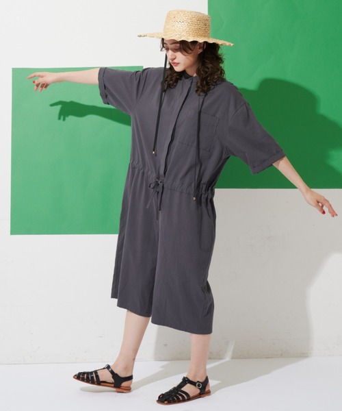 ◆KARENMILLEN◆カラーブロックテーラードジャンプスーツ/merlot MERLOT（メルロー）の「コットンジャンプスーツ（つなぎ