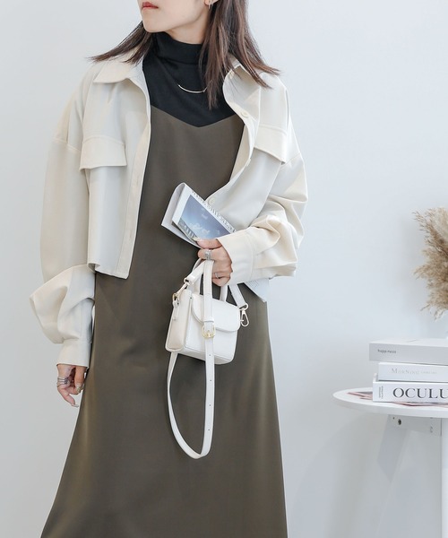aimoha(アイモハ)の「【aimohaオリジナル】シンプルボリュームスリーブショートシャツ(シャツ/ブラウス・レディース・ベージュ/パープル/イエロー/グレイッシュブルー・FREE)」の2枚目の写真