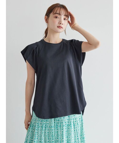 AMERICAN HOLIC(アメリカンホリック)の「ラグランパフスリーブカットプルオーバー(Tシャツ/カットソー・レディース・ブラック/オフホワイト・M/L)」の5枚目の写真