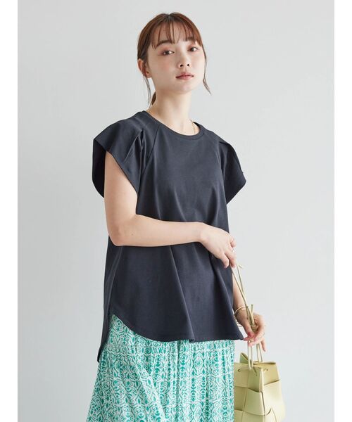AMERICAN HOLIC(アメリカンホリック)の「ラグランパフスリーブカットプルオーバー(Tシャツ/カットソー・レディース・ブラック/オフホワイト・M/L)」の9枚目の写真