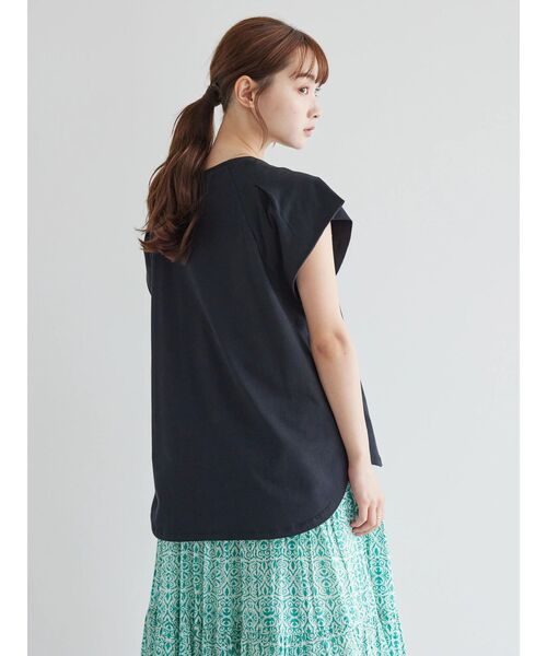 AMERICAN HOLIC(アメリカンホリック)の「ラグランパフスリーブカットプルオーバー(Tシャツ/カットソー・レディース・ブラック/オフホワイト・M/L)」の11枚目の写真