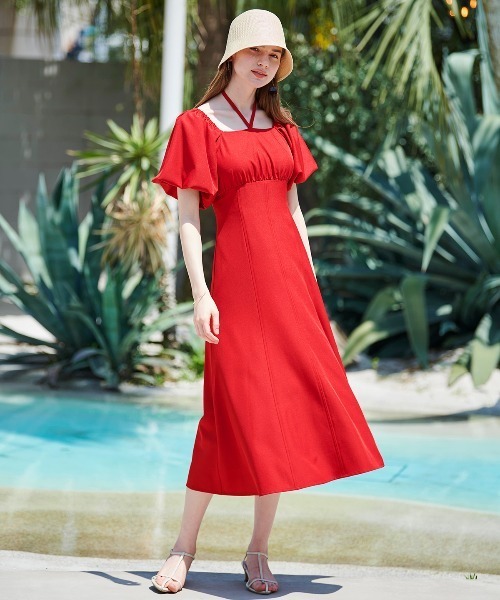 AND COUTURE（アンドクチュール）の「ホルターリボン2wayオフショル