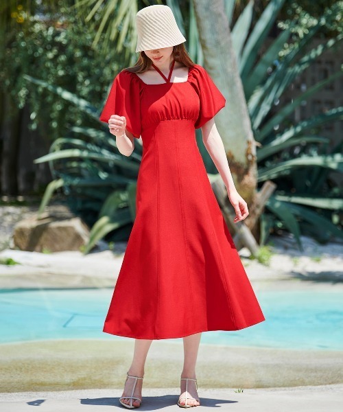 AND COUTURE（アンドクチュール）の「ホルターリボン2wayオフショル 