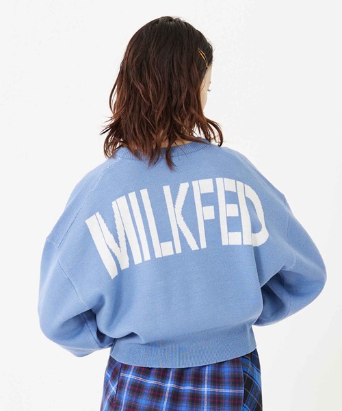 MILKFED.（ミルクフェド）の「JACQUARD LOGO KNIT TOP（ニット/セーター・レディース・ピンク/ブルー/ブラック・ONE SIZE）」の19枚目の写真