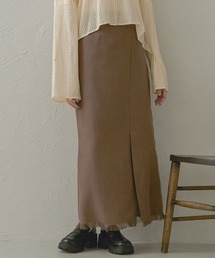 フリンジツイードスリットスカート/【WEB/EC限定商品】