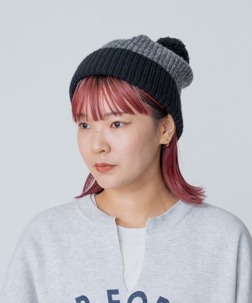 OVERRIDE(オーバーライド)の「OVERRIDE RE:WOOL KNIT WATCH SG(ニットキャップ/ビーニー・レディース・パープル/グリーン/ブラック・FREE)」の4枚目の写真