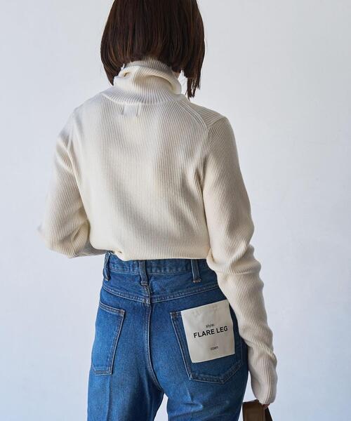 coen（コーエン）の「タートルネックリブニット（ニット/セーター・レディース・ブラック/オフホワイト/グレー・M/L）」の6枚目の写真