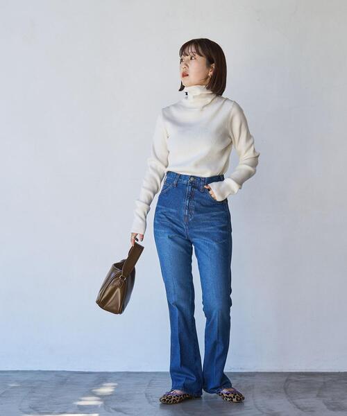 coen（コーエン）の「タートルネックリブニット（ニット/セーター・レディース・ブラック/オフホワイト/グレー・M/L）」の7枚目の写真