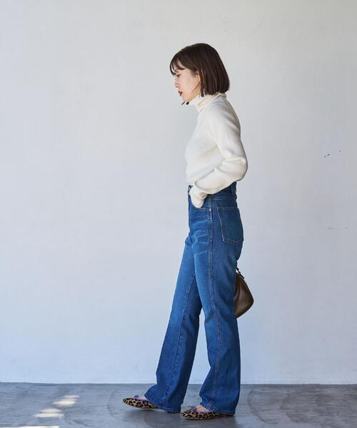 coen（コーエン）の「タートルネックリブニット（ニット/セーター・レディース・ブラック/オフホワイト/グレー・M/L）」の9枚目の写真