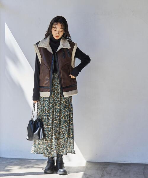 coen（コーエン）の「タートルネックリブニット（ニット/セーター・レディース・ブラック/オフホワイト/グレー・M/L）」の14枚目の写真