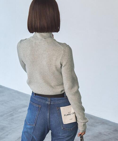 coen（コーエン）の「タートルネックリブニット（ニット/セーター・レディース・ブラック/オフホワイト/グレー・M/L）」の20枚目の写真