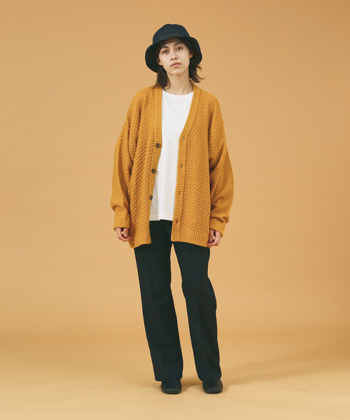 ABAHOUSE（アバハウス）の「【WEB限定】リップル編みVネックカーディガン/ アンサンブル/ユニセックス/Revo.（ニット/セーター・メンズ・ブラック/グレー/オレンジ/グリーン/マスタード・M/L）」の16枚目の写真