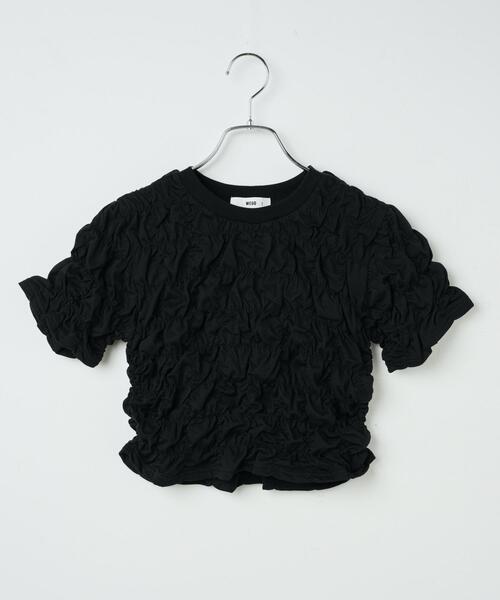 WEGO（ウィゴー）の「WEGO/シャーリングトップス（Tシャツ/カットソー・レディース・ブラック/オフホワイト・FREE）」の12枚目の写真