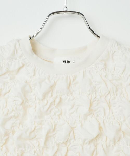 WEGO（ウィゴー）の「WEGO/シャーリングトップス（Tシャツ/カットソー・レディース・ブラック/オフホワイト・FREE）」の14枚目の写真