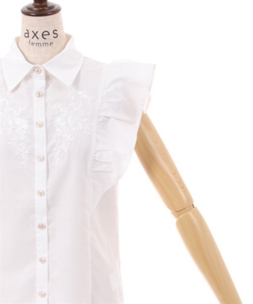 axes femme（アクシーズファム）の「刺繍入ボリュームフリルブラウス（シャツ/ブラウス・レディース・ブラック/ホワイト/サックスブルー・FREE）」の14枚目の写真