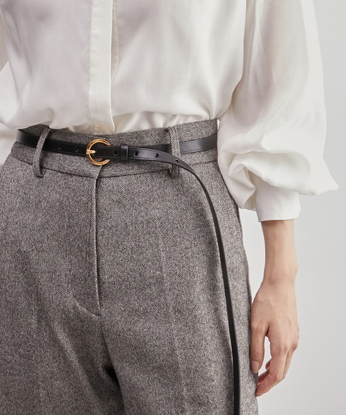 ROPE'(ロペ)の「リアルレザーロングベルト(ベルト・レディース・ダークブラウン/ブラック・FREE)」の4枚目の写真