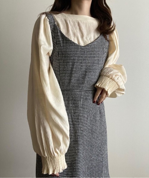 ♡SALE♡レア❤️1点物❣️千鳥柄ワンピコート CALNAMUR ワンピース 千鳥柄ニットワンピース : ZOZOTOWN Yahoo