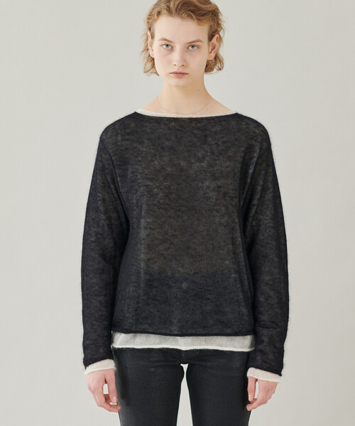 UNFIL（アンフィル）の「unfil | レイヤードニット WOMEN（ニット/セーター・レディース・ベージュ系その他/ブラック系その他/グリーン系その他・1）」の13枚目の写真