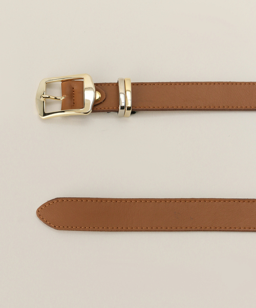La TOTALITE（ラトータリテ）の「【AULENTTI/オウレンティ】金具レザーベルト（ベルト・レディース・キャメル/ブラック・FREE）」の3枚目の写真