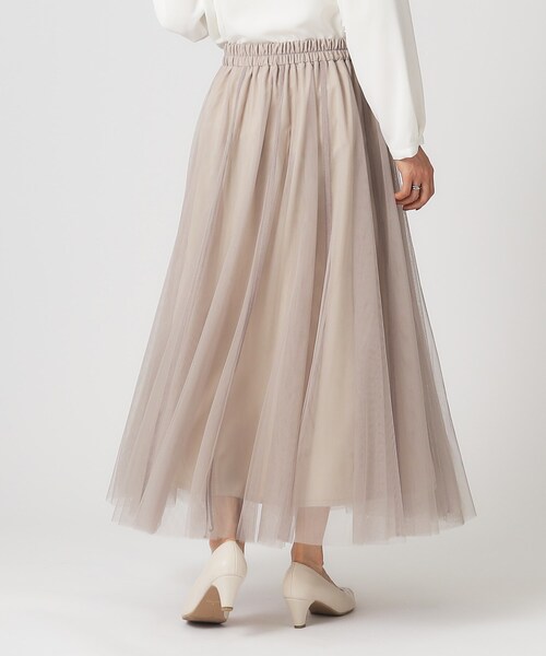 SHOO・LA・RUE（シューラルー）の「◆【デイリー/セレモニーにも】チュール ボリューム ロングスカート【CIRCRIC】（スカート・レディース・ブラック系3/ベージュ系その他7/グレー系その他・00）」の6枚目の写真