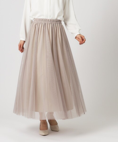 SHOO・LA・RUE（シューラルー）の「◆【デイリー/セレモニーにも】チュール ボリューム ロングスカート【CIRCRIC】（スカート・レディース・ブラック系3/ベージュ系その他7/グレー系その他・00）」の7枚目の写真
