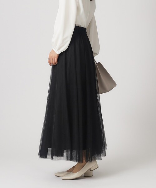 SHOO・LA・RUE（シューラルー）の「◆【デイリー/セレモニーにも】チュール ボリューム ロングスカート【CIRCRIC】（スカート・レディース・ブラック系3/ベージュ系その他7/グレー系その他・00）」の10枚目の写真