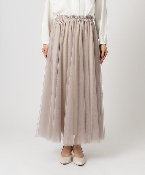 SHOO・LA・RUE（シューラルー）の「◆【デイリー/セレモニーにも】チュール ボリューム ロングスカート【CIRCRIC】（スカート・レディース・ブラック系3/ベージュ系その他7/グレー系その他・00）」の17枚目の写真