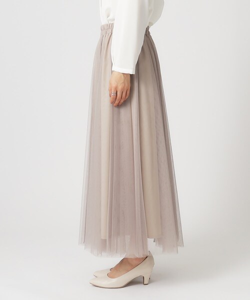 SHOO・LA・RUE（シューラルー）の「◆【デイリー/セレモニーにも】チュール ボリューム ロングスカート【CIRCRIC】（スカート・レディース・ブラック系3/ベージュ系その他7/グレー系その他・00）」の18枚目の写真
