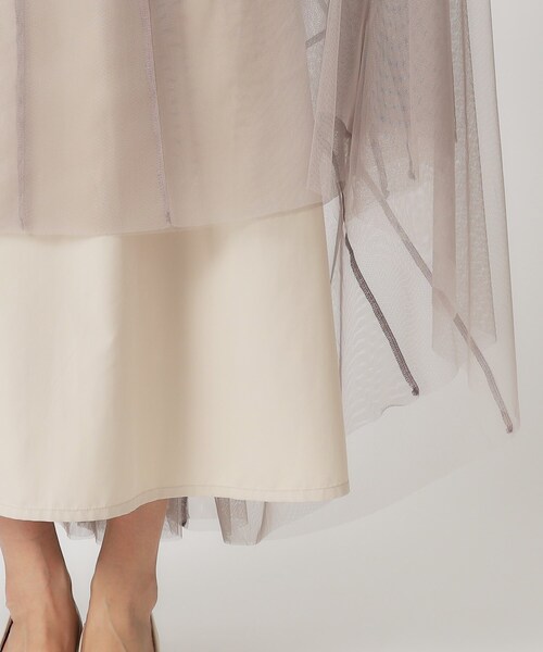 SHOO・LA・RUE（シューラルー）の「◆【デイリー/セレモニーにも】チュール ボリューム ロングスカート【CIRCRIC】（スカート・レディース・ブラック系3/ベージュ系その他7/グレー系その他・00）」の22枚目の写真