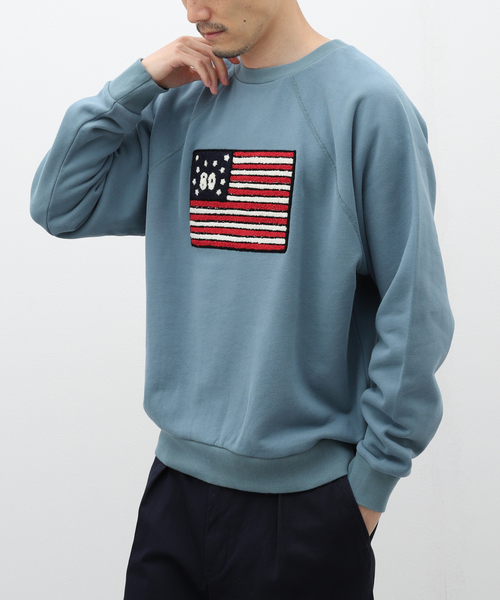 WESTOVERALLS(ウエストオーバーオールズ)の「【WESTOVERALLS / ウェストオーバーオールズ】US 80s SWEAT(スウェット・メンズ・ブルー/アイボリー・LARGE)」の2枚目の写真