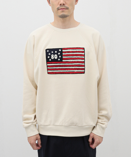 WESTOVERALLS(ウエストオーバーオールズ)の「【WESTOVERALLS / ウェストオーバーオールズ】US 80s SWEAT(スウェット・メンズ・ブルー/アイボリー・LARGE)」の4枚目の写真