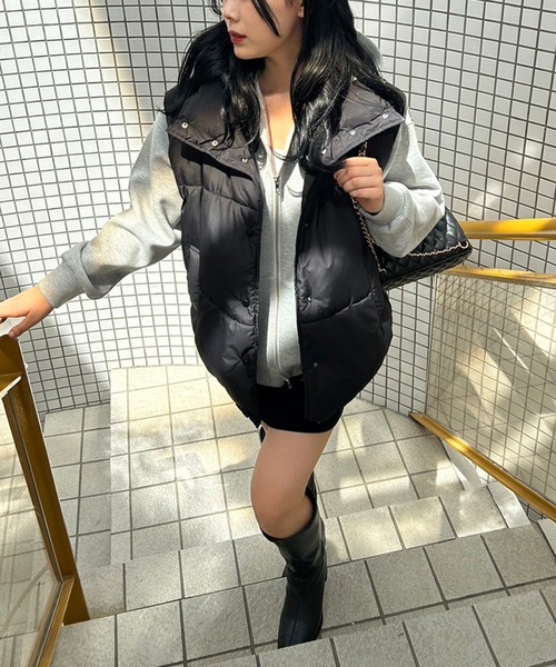 one after another NICE CLAUP(ワンアフターアナザーナイスクラップ)の「オーバーサイズダブルジップパーカー(パーカー・レディース・グレー/チャコールグレー/アイボリー・FREE)」の15枚目の写真