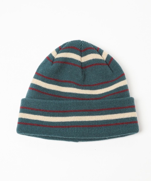 LOWRYS FARM（ローリーズファーム）の「マルチボーダーニットワッチ　 983929（ニットキャップ/ビーニー・キッズ・アイボリー/ブルー/グリーン・FREE）」の2枚目の写真