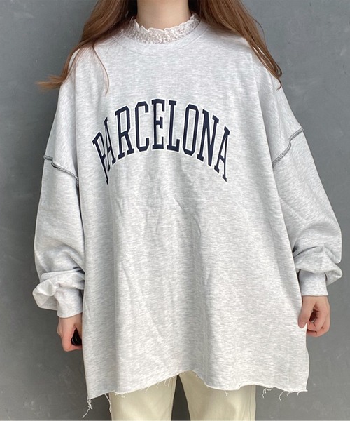 Nana(ナナ)の「カレッジロゴカットオフプルオーバー(Tシャツ/カットソー・レディース・グレー/ブラック・FREE)」の6枚目の写真