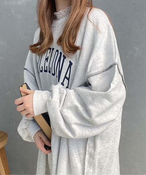 Nana(ナナ)の「カレッジロゴカットオフプルオーバー(Tシャツ/カットソー・レディース・グレー/ブラック・FREE)」の10枚目の写真