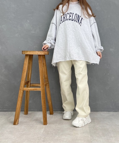 Nana(ナナ)の「カレッジロゴカットオフプルオーバー(Tシャツ/カットソー・レディース・グレー/ブラック・FREE)」の11枚目の写真