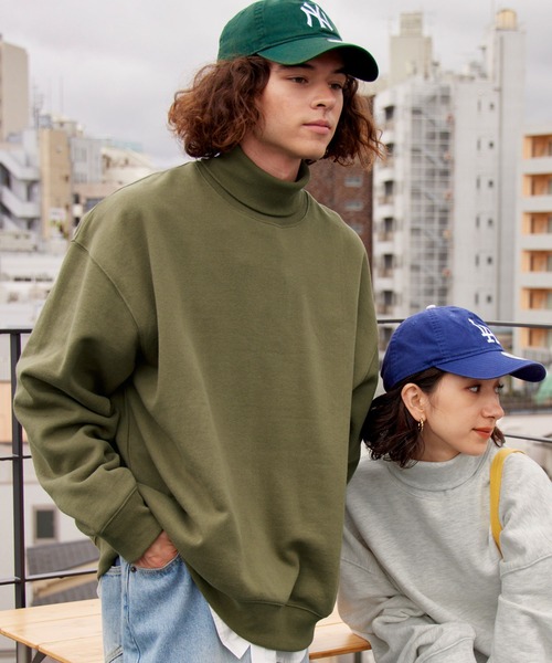 BARK MANHATTAN（バークマンハッタン）の「USAコットン ヘビーウェイト裏起毛 オーバーサイズタートルネックスウェット（スウェット・メンズ・カーキ/モカ/アイボリー/ネイビー/ブラック/アッシュグレー・L/M）」の5枚目の写真