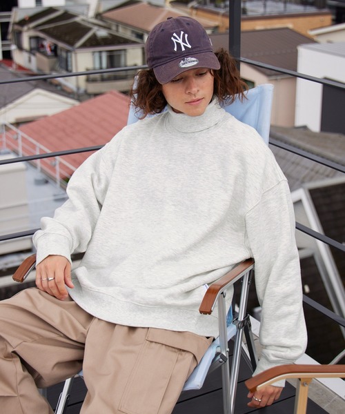 BARK MANHATTAN（バークマンハッタン）の「USAコットン ヘビーウェイト裏起毛 オーバーサイズタートルネックスウェット（スウェット・メンズ・カーキ/モカ/アイボリー/ネイビー/ブラック/アッシュグレー・L/M）」の14枚目の写真