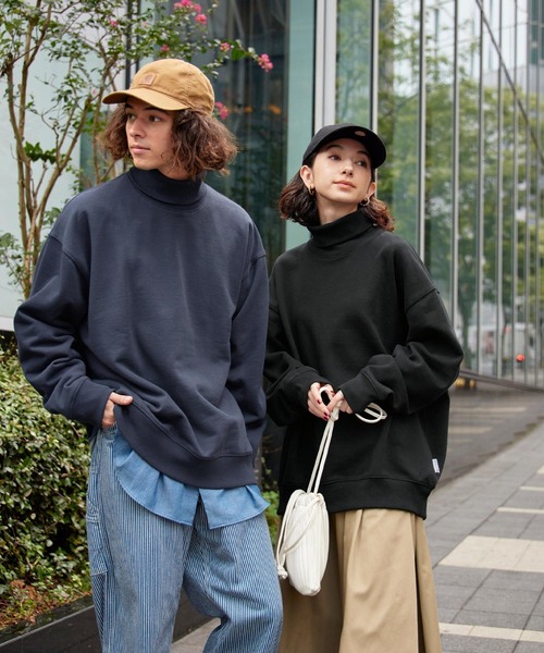 BARK MANHATTAN（バークマンハッタン）の「USAコットン ヘビーウェイト裏起毛 オーバーサイズタートルネックスウェット（スウェット・メンズ・カーキ/モカ/アイボリー/ネイビー/ブラック/アッシュグレー・L/M）」の10枚目の写真