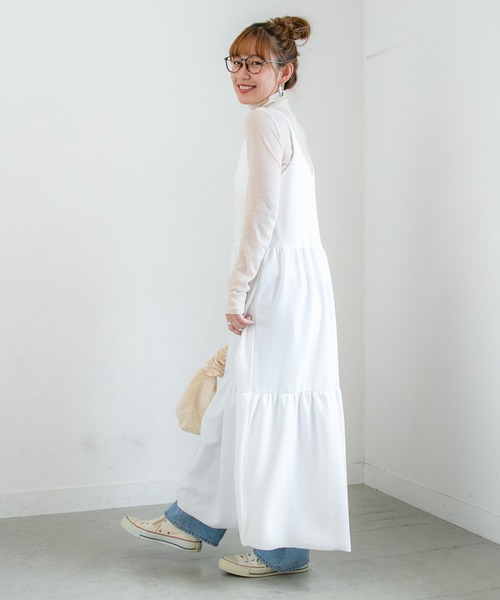 PICHI(ピイチ)の「シアーリブハイネック(Tシャツ/カットソー・レディース・グレー/ブラック/アイボリー・FREE)」の6枚目の写真
