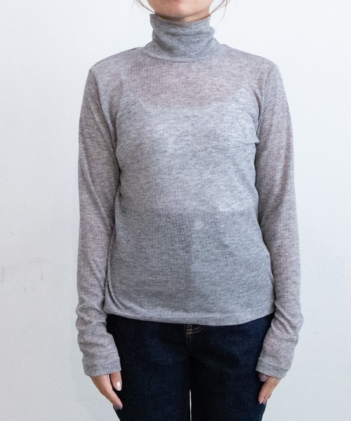 PICHI(ピイチ)の「シアーリブハイネック(Tシャツ/カットソー・レディース・グレー/ブラック/アイボリー・FREE)」の22枚目の写真
