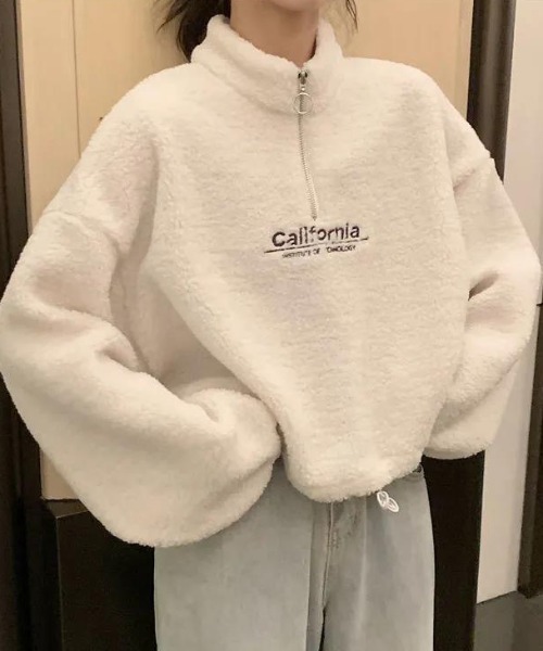 Achic(アシック)の「ロゴハーフジップボアプルオーバー ユニセックス ロゴトップス(その他トップス・レディース・ブラック/アイボリー/ブラウン系その他・M)」の20枚目の写真