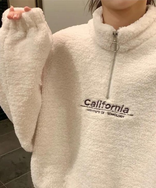 Achic(アシック)の「ロゴハーフジップボアプルオーバー ユニセックス ロゴトップス(その他トップス・レディース・ブラック/アイボリー/ブラウン系その他・M)」の22枚目の写真