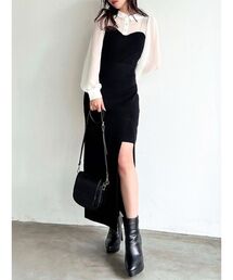 RESEXXY | シャツドッキングニットワンピース(ワンピース)