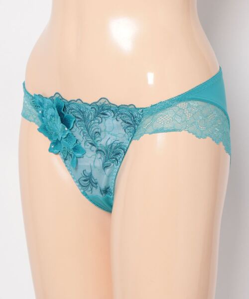 HIMICO(ヒミコ)の「【美しい羽根を纏う 017series】HIMICO Rosa degli Angeli ショーツ スタンダード(ショーツ・レディース・オフホワイト/エメラルド/サーモンピンク・LARGE/MEDIUM)」の11枚目の写真