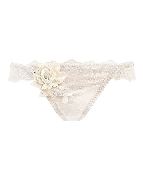 HIMICO(ヒミコ)の「【美しい羽根を纏う 017series】HIMICO Rosa degli Angeli ショーツ スタンダード(ショーツ・レディース・オフホワイト/エメラルド/サーモンピンク・LARGE/MEDIUM)」の2枚目の写真