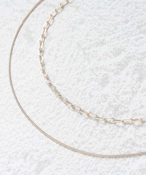 OPAQUE.CLIP（オペークドットクリップ）の「◆2連チェーンネックレス（ネックレス・レディース・シルバー/ゴールド・00）」の4枚目の写真